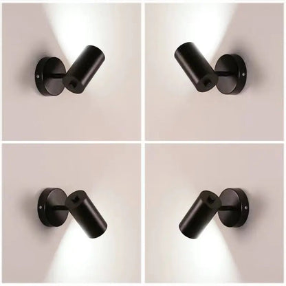 Modern Art Exhibition Small Spot Wall Lamp Cylinder Metal Body Rotatable Hotel Bedside Sconce Light Bedroom Decor Reading Lustre - Smoothy Home