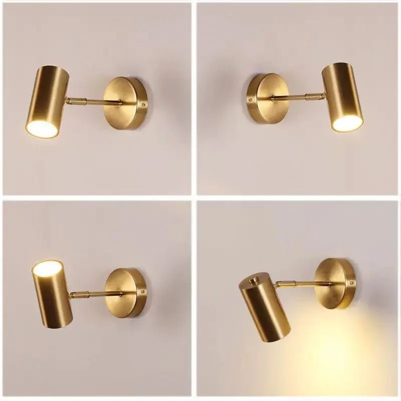 Modern Art Exhibition Small Spot Wall Lamp Cylinder Metal Body Rotatable Hotel Bedside Sconce Light Bedroom Decor Reading Lustre - Smoothy Home