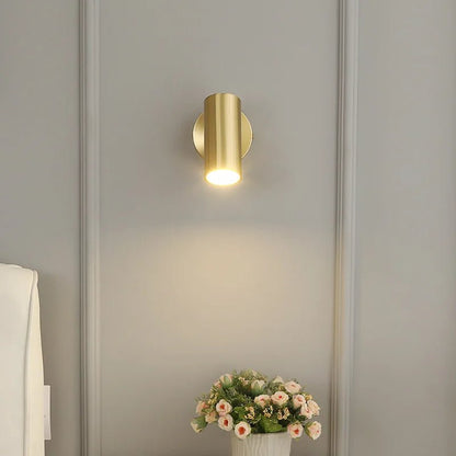 Modern Art Exhibition Small Spot Wall Lamp Cylinder Metal Body Rotatable Hotel Bedside Sconce Light Bedroom Decor Reading Lustre - Smoothy Home