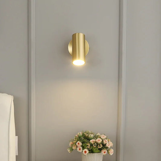 Modern Art Exhibition Small Spot Wall Lamp Cylinder Metal Body Rotatable Hotel Bedside Sconce Light Bedroom Decor Reading Lustre - Smoothy Home