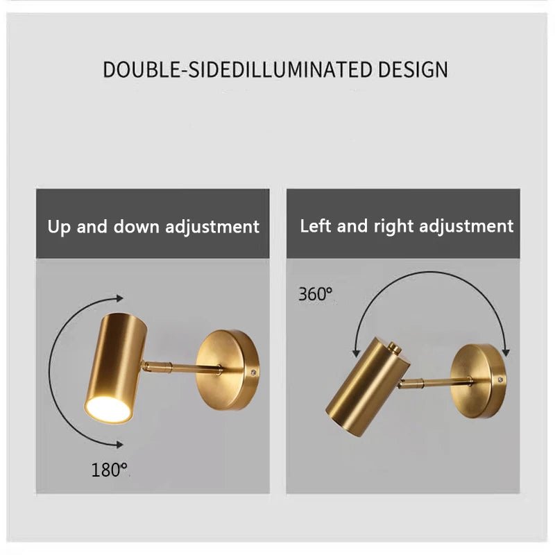 Modern Art Exhibition Small Spot Wall Lamp Cylinder Metal Body Rotatable Hotel Bedside Sconce Light Bedroom Decor Reading Lustre - Smoothy Home