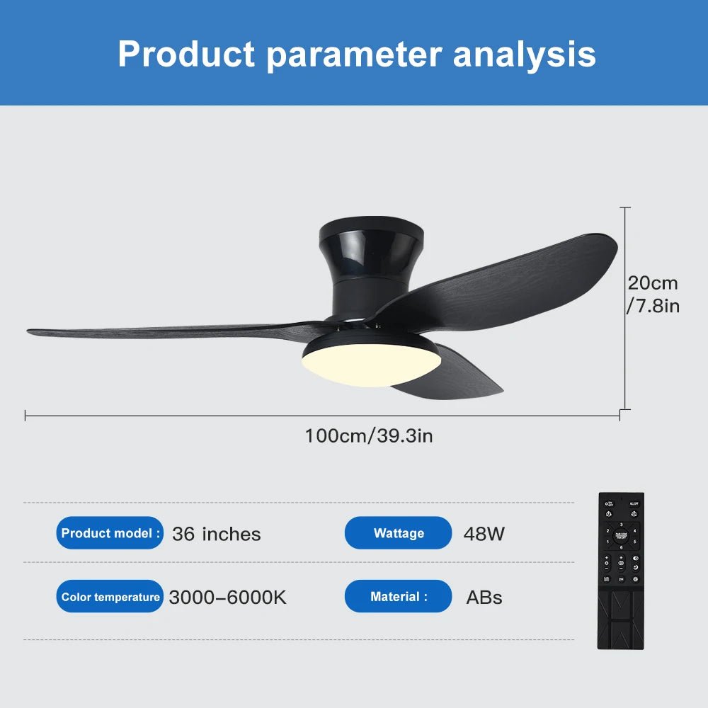 Modern Bedroom Ceiling Fan Light - Smoothy Home