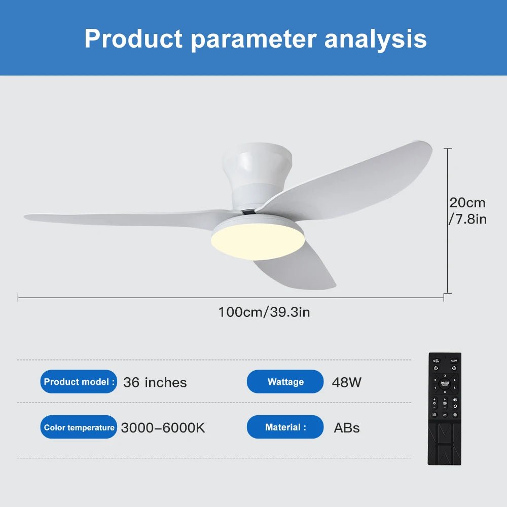 Modern Bedroom Ceiling Fan Light - Smoothy Home