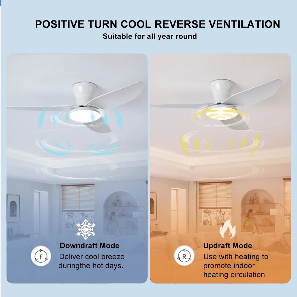 Modern Bedroom Ceiling Fan Light - Smoothy Home