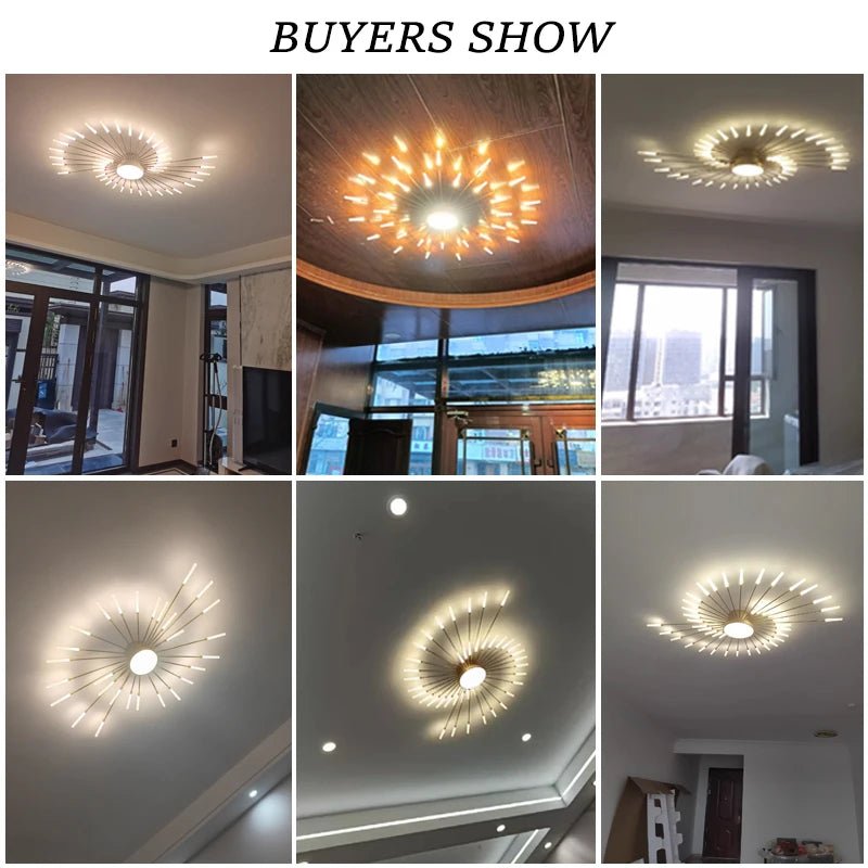 Modern Designer LED Ceiling Lamp Living Room Lights Lustre Home Interior Decoration Dining Bedroom Creative Spiral Art Fixtures - Smoothy Home