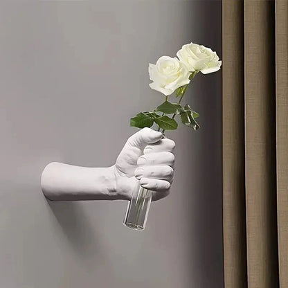 Modern Geometric Resin Wall Vase Wall Mounted Vase Handmade Decorative Flowers for Room Decoration Vas Art Flower Decoration - Smoothy Home