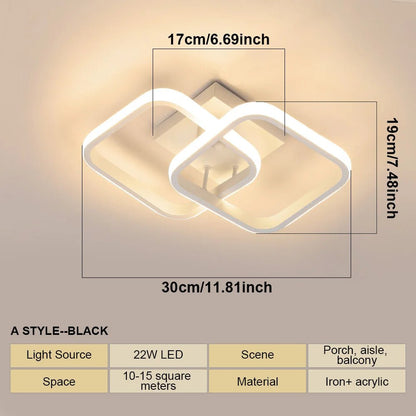 Modern LED Ceiling Lights Square Aisle Lamps Small Corridor Ceiling Fixtures for Hallway Kitchen Bedroom Stair Living Room Study - Smoothy Home