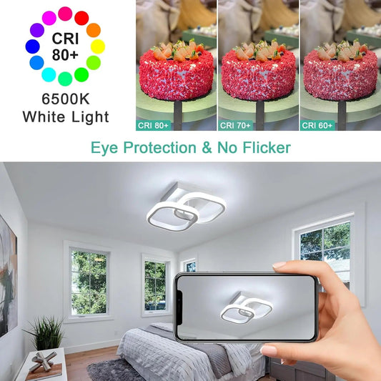 Modern LED Ceiling Lights Square Aisle Lamps Small Corridor Ceiling Fixtures for Hallway Kitchen Bedroom Stair Living Room Study - Smoothy Home