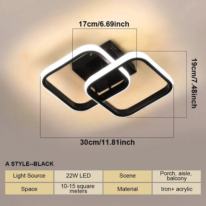 Modern LED Ceiling Lights Square Aisle Lamps Small Corridor Ceiling Fixtures for Hallway Kitchen Bedroom Stair Living Room Study - Smoothy Home