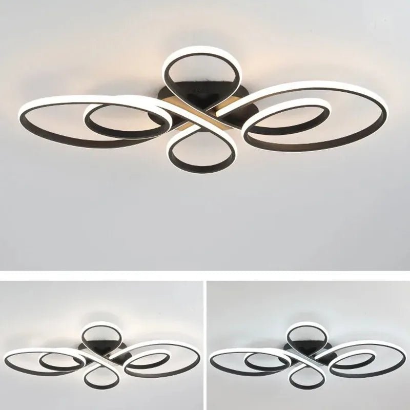 Modern Living Room Ceiling Lights Black/White Remote Control LED Low Floor Lighting Fixture Smart Dining Room led Ceiling Lamps - Smoothy Home