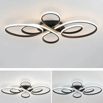 Modern Living Room Ceiling Lights Black/White Remote Control LED Low Floor Lighting Fixture Smart Dining Room led Ceiling Lamps - Smoothy Home