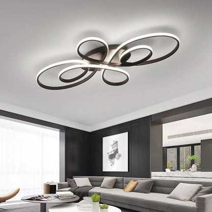 Modern Living Room Ceiling Lights Black/White Remote Control LED Low Floor Lighting Fixture Smart Dining Room led Ceiling Lamps - Smoothy Home