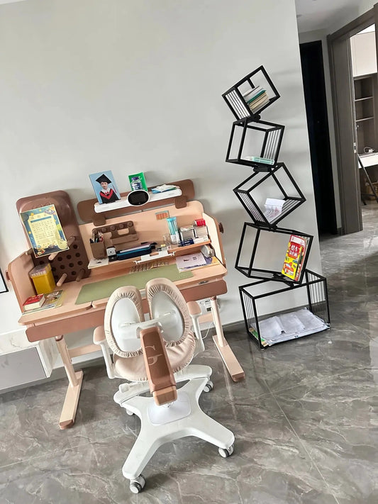 Modern Living Room Decor Iron Art Shelf Office Study Bookcase Multi-layer Storage Rack for Organizing Books And Decorations - Smoothy Home