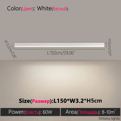 Modern Long Strip Ceiling Light Surface Mounted Minimalist Aisle Lamp Living Room Bedroom Kitchen Home Office LED Lighting - Smoothy Home