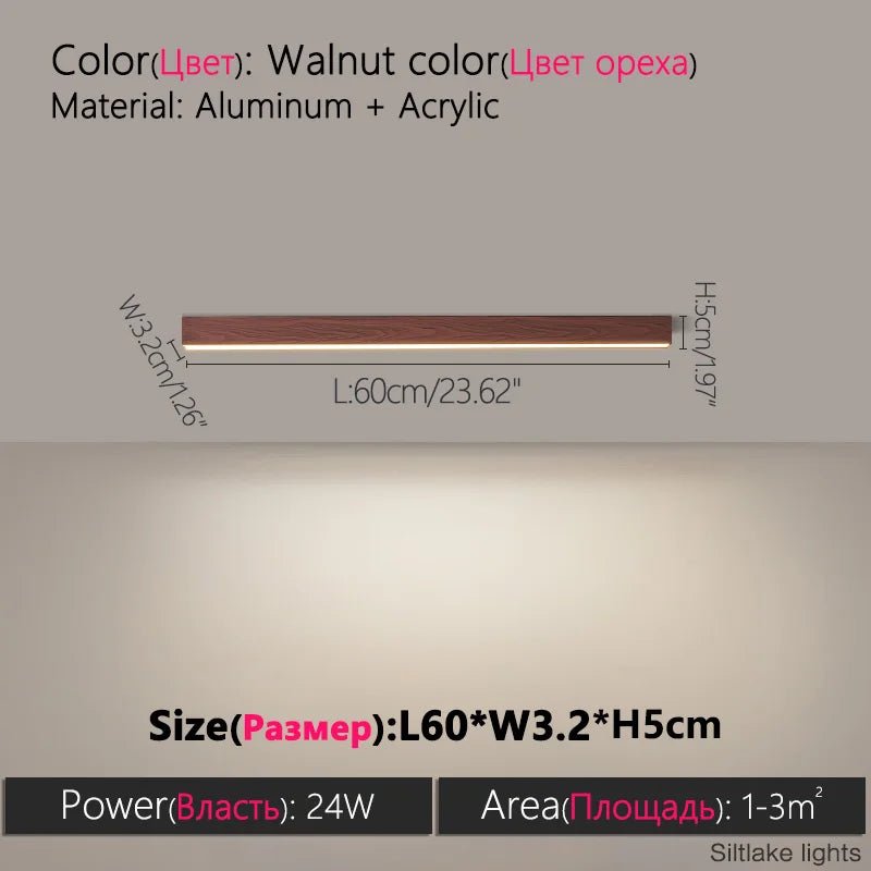 Modern Long Strip Ceiling Light Surface Mounted Minimalist Aisle Lamp Living Room Bedroom Kitchen Home Office LED Lighting - Smoothy Home