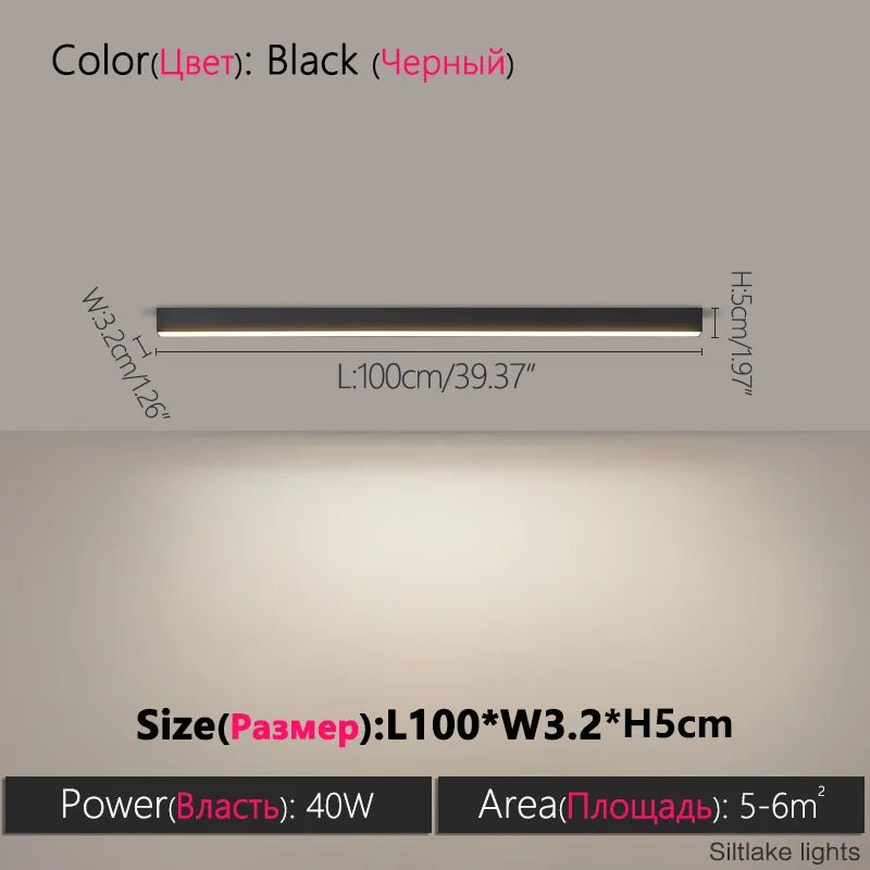 Modern Long Strip Ceiling Light Surface Mounted Minimalist Aisle Lamp Living Room Bedroom Kitchen Home Office LED Lighting - Smoothy Home