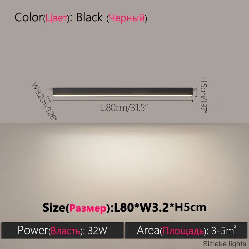 Modern Long Strip Ceiling Light Surface Mounted Minimalist Aisle Lamp Living Room Bedroom Kitchen Home Office LED Lighting - Smoothy Home