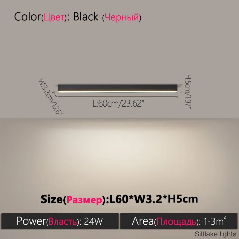Modern Long Strip Ceiling Light Surface Mounted Minimalist Aisle Lamp Living Room Bedroom Kitchen Home Office LED Lighting - Smoothy Home