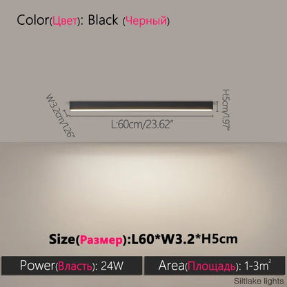 Modern Long Strip Ceiling Light Surface Mounted Minimalist Aisle Lamp Living Room Bedroom Kitchen Home Office LED Lighting - Smoothy Home