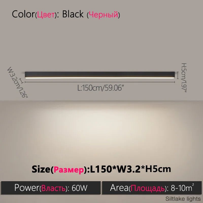 Modern Long Strip Ceiling Light Surface Mounted Minimalist Aisle Lamp Living Room Bedroom Kitchen Home Office LED Lighting - Smoothy Home