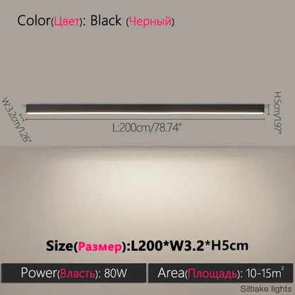 Modern Long Strip Ceiling Light Surface Mounted Minimalist Aisle Lamp Living Room Bedroom Kitchen Home Office LED Lighting - Smoothy Home