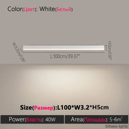 Modern Long Strip Ceiling Light Surface Mounted Minimalist Aisle Lamp Living Room Bedroom Kitchen Home Office LED Lighting - Smoothy Home