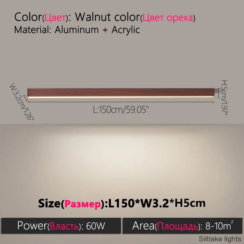 Modern Long Strip Ceiling Light Surface Mounted Minimalist Aisle Lamp Living Room Bedroom Kitchen Home Office LED Lighting - Smoothy Home