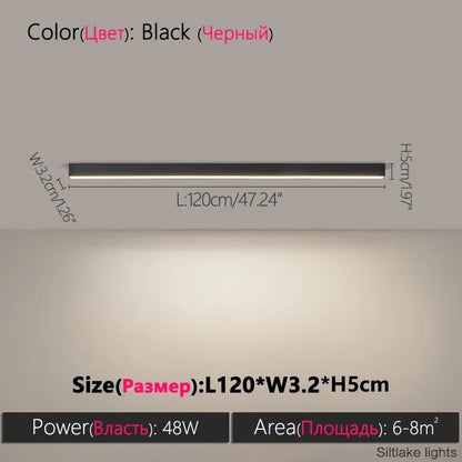Modern Long Strip Ceiling Light Surface Mounted Minimalist Aisle Lamp Living Room Bedroom Kitchen Home Office LED Lighting - Smoothy Home