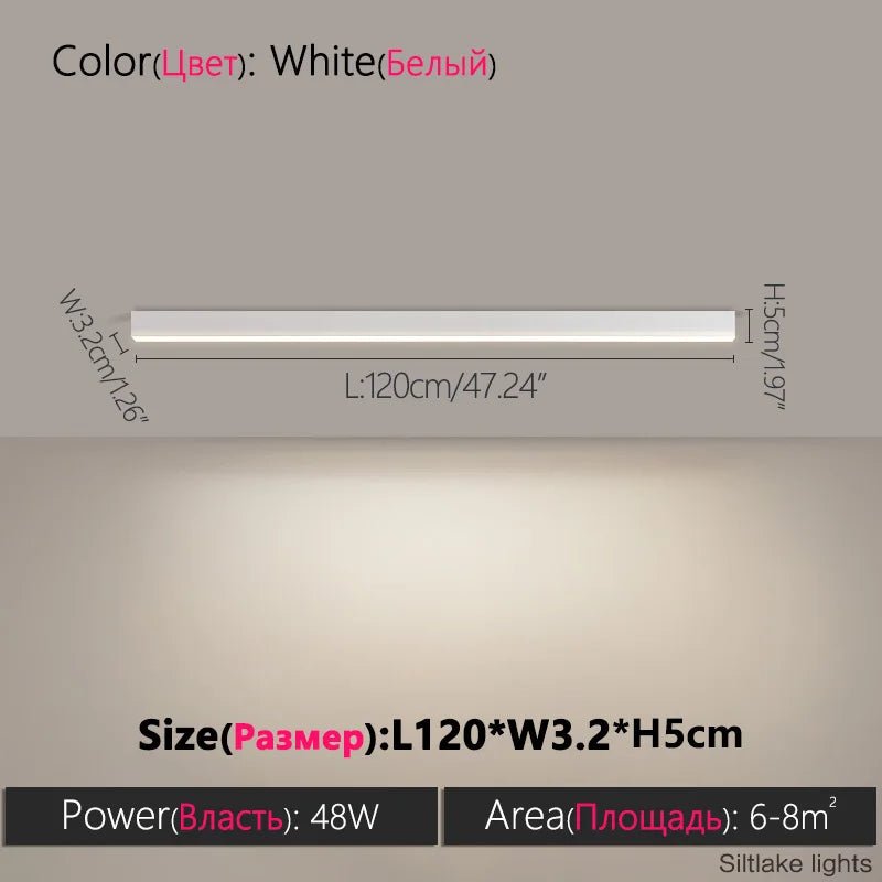 Modern Long Strip Ceiling Light Surface Mounted Minimalist Aisle Lamp Living Room Bedroom Kitchen Home Office LED Lighting - Smoothy Home
