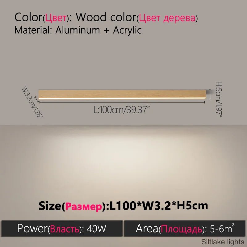 Modern Long Strip Ceiling Light Surface Mounted Minimalist Aisle Lamp Living Room Bedroom Kitchen Home Office LED Lighting - Smoothy Home