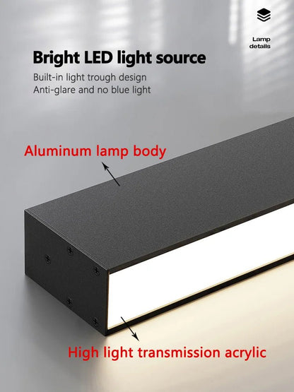 Modern Long Strip Ceiling Light Surface Mounted Minimalist Aisle Lamp Living Room Bedroom Kitchen Home Office LED Lighting - Smoothy Home