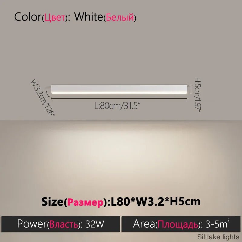 Modern Long Strip Ceiling Light Surface Mounted Minimalist Aisle Lamp Living Room Bedroom Kitchen Home Office LED Lighting - Smoothy Home