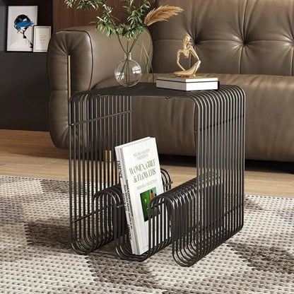 Modern Minimalist Metal Shelf - Versatile Wall/Floor Organizer for Coffee Table, Sofa Side, or Bedside Storage - Smoothy Home