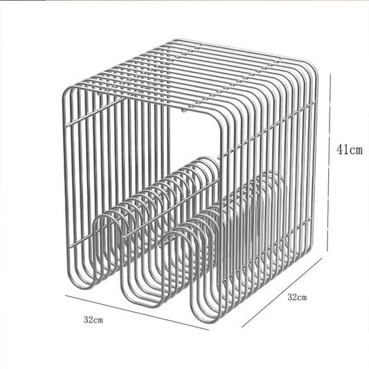 Modern Minimalist Metal Shelf - Versatile Wall/Floor Organizer for Coffee Table, Sofa Side, or Bedside Storage - Smoothy Home