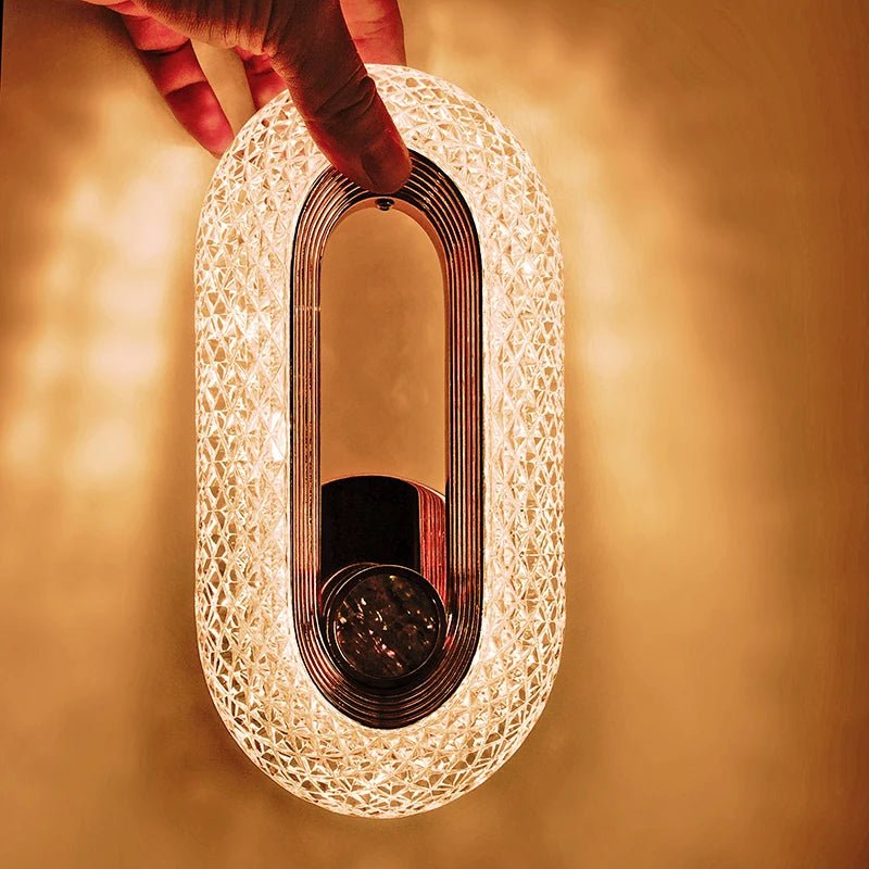 Modern Nordic Luxury Decor Wall Lamp Iron Base Acrylic Lampshade Exquisite Night Sconce Light LED Bedroom Decoration Wall Lustre - Smoothy Home