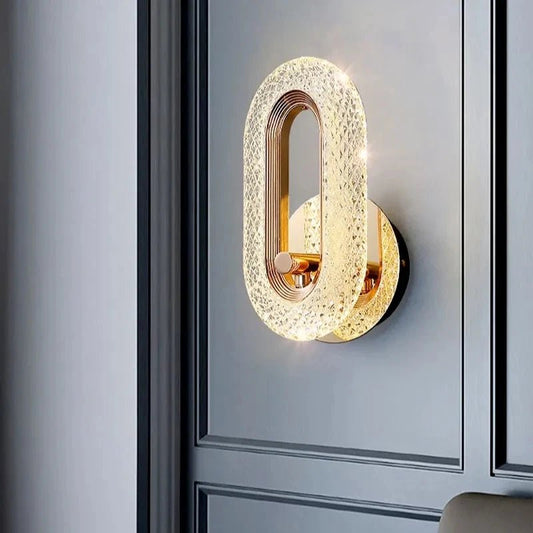 Modern Nordic Luxury Decor Wall Lamp Iron Base Acrylic Lampshade Exquisite Night Sconce Light LED Bedroom Decoration Wall Lustre - Smoothy Home
