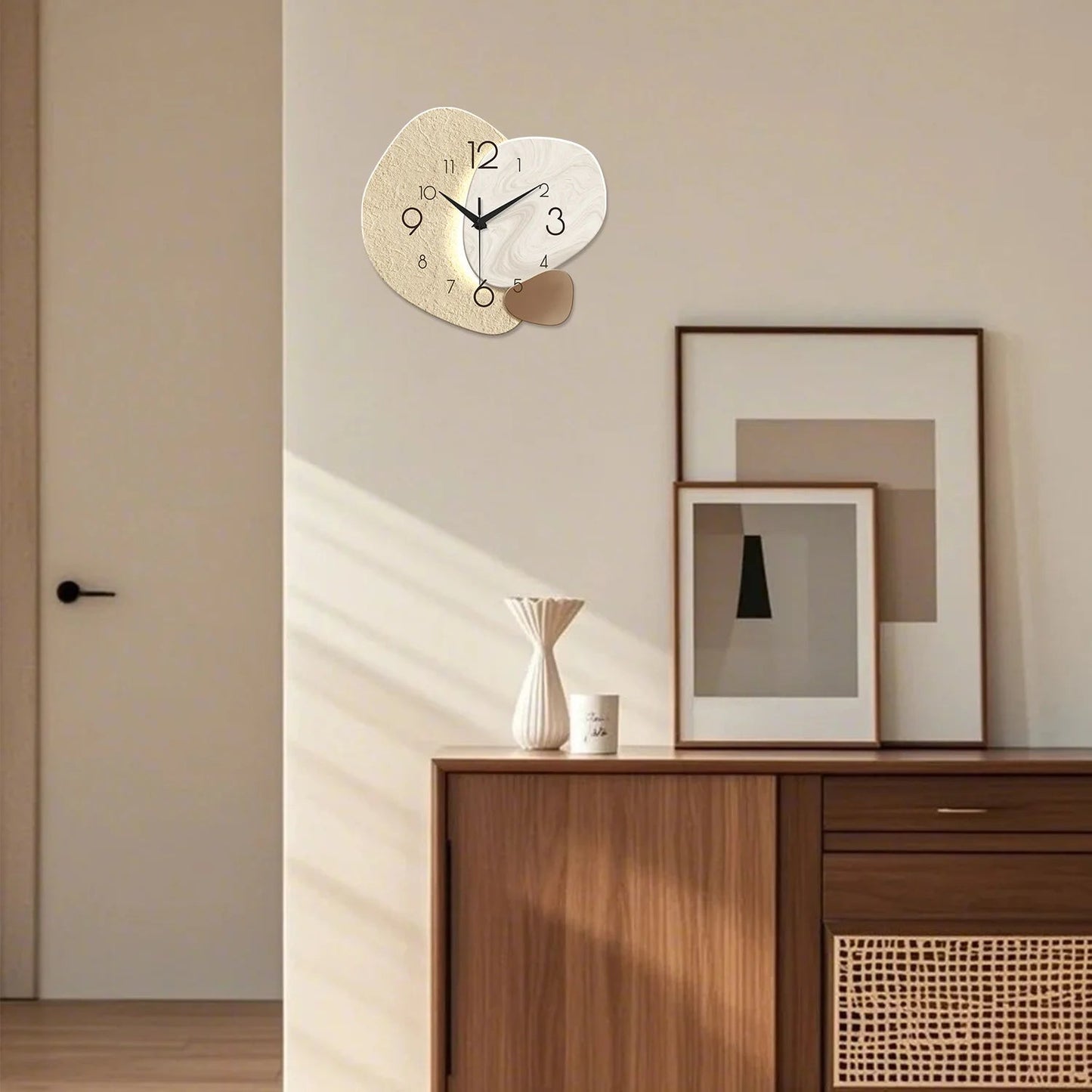 Modern Simple Wall Clock, Silent Quartz Clock, Bedroom Clock Living Room Sofa Background Decoration Wall Clock, No Battery - Smoothy Home