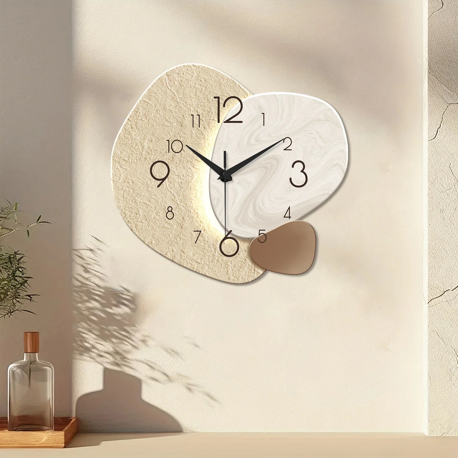 Modern Simple Wall Clock, Silent Quartz Clock, Bedroom Clock Living Room Sofa Background Decoration Wall Clock, No Battery - Smoothy Home