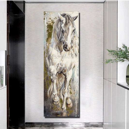Modern Vertical Canvas Art Horse Painting Paintings on the Wall Home Vintage Decor Canvas Posters Prints Pictures - Smoothy Home