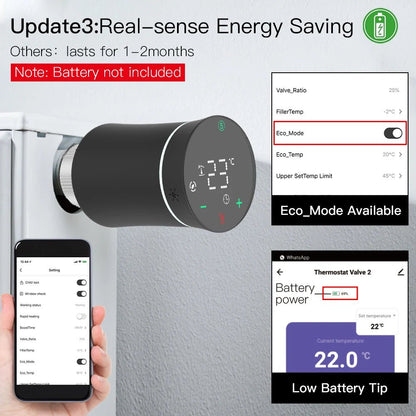 MOES TRV ZigBee 3.0 Tuya New Radiator Actuator Valve Smart Programmable Thermostat Temperature Heater Alexa Voice Control - Smoothy Home