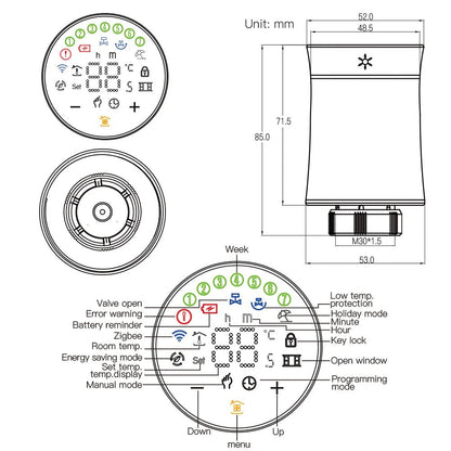 MOES TRV ZigBee 3.0 Tuya New Radiator Actuator Valve Smart Programmable Thermostat Temperature Heater Alexa Voice Control - Smoothy Home