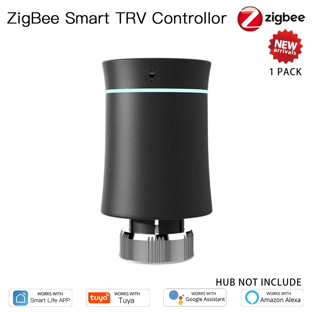 MOES TRV ZigBee 3.0 Tuya New Radiator Actuator Valve Smart Programmable Thermostat Temperature Heater Alexa Voice Control - Smoothy Home