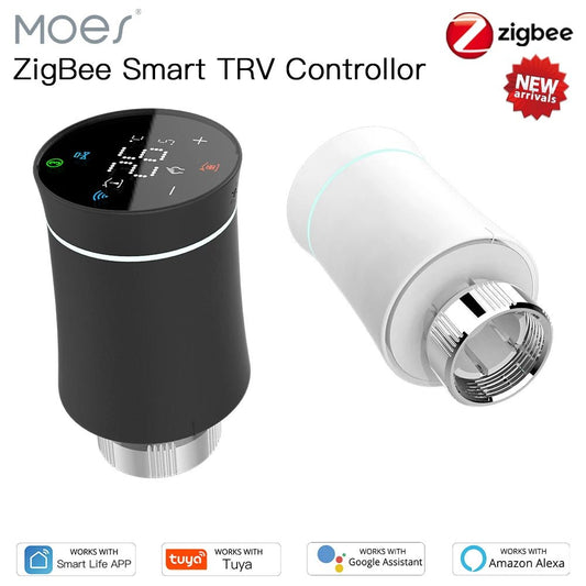 MOES TRV ZigBee 3.0 Tuya New Radiator Actuator Valve Smart Programmable Thermostat Temperature Heater Alexa Voice Control - Smoothy Home