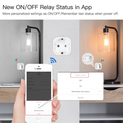 Moes ZigBee Tuya Socket Power Plug 16A Smart APP Wireless Socket Outlet Functional Energy Monitor Timer Alexa Google EU - Smoothy Home