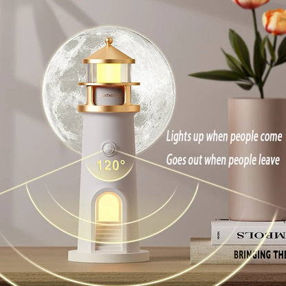 Moon Lamp Projection Lighthouse Lamps Night Light Remote Control Bluetooth Music Motion Sensor Ambient Lights Xmas Birthday Gift - Smoothy Home