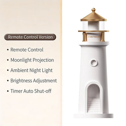Moon Lamp Projection Lighthouse Lamps Night Light Remote Control Bluetooth Music Motion Sensor Ambient Lights Xmas Birthday Gift - Smoothy Home