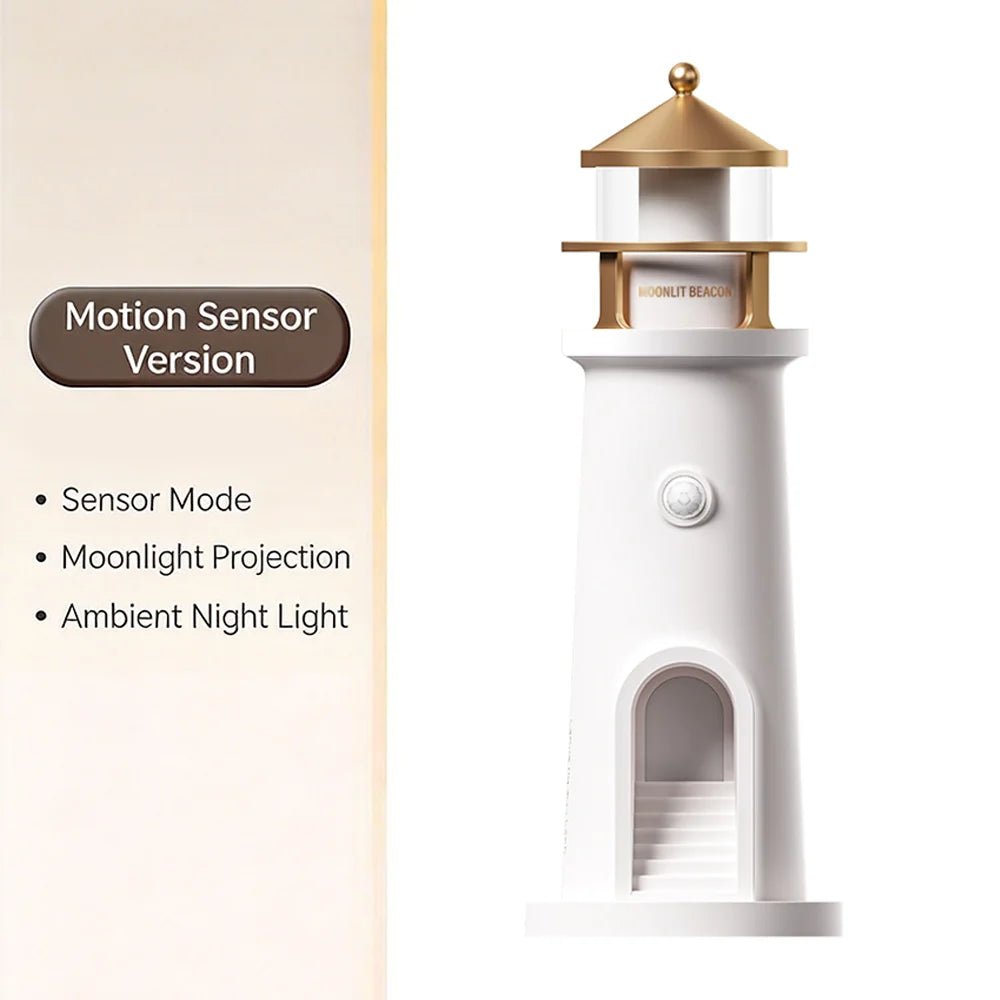 Moon Lamp Projection Lighthouse Lamps Night Light Remote Control Bluetooth Music Motion Sensor Ambient Lights Xmas Birthday Gift - Smoothy Home