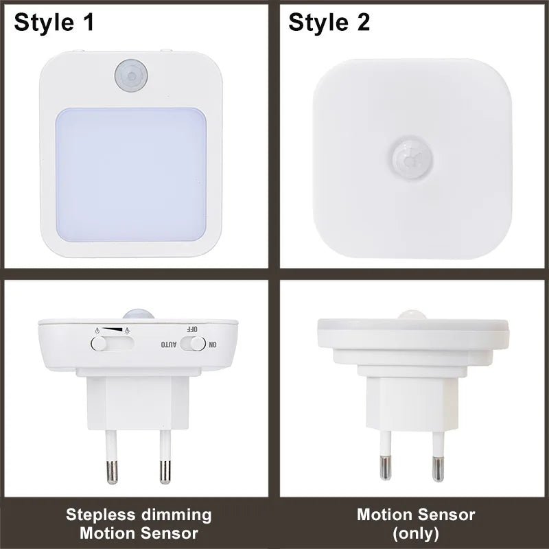 Motion Sensor LED Night Lights EU Plug Dimmable Cabinet Light For Baby Bedside Bedroom Corridor Wireless Night Lamp Lighting - Smoothy Home