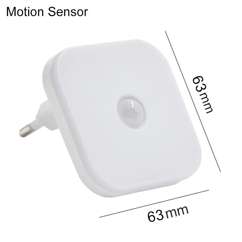 Motion Sensor LED Night Lights EU Plug Dimmable Cabinet Light For Baby Bedside Bedroom Corridor Wireless Night Lamp Lighting - Smoothy Home