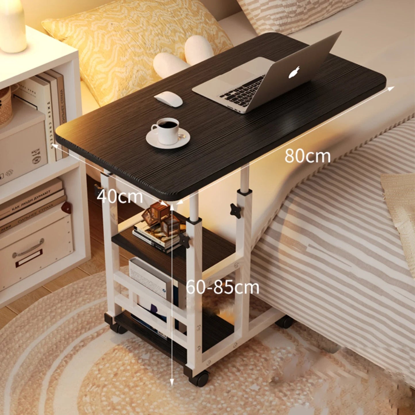 Movable Lifting Bedside Table Multifunctional Wheeled Movable Lifting Table For Bedroom Home Student Dormitory Desk Side Table - Smoothy Home